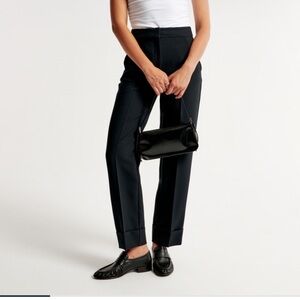 Cuffed tailored straight pant